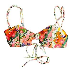 Agua Bendita Medium Kayla Seed Floral Print Bikini Top Women's Size M NWT
